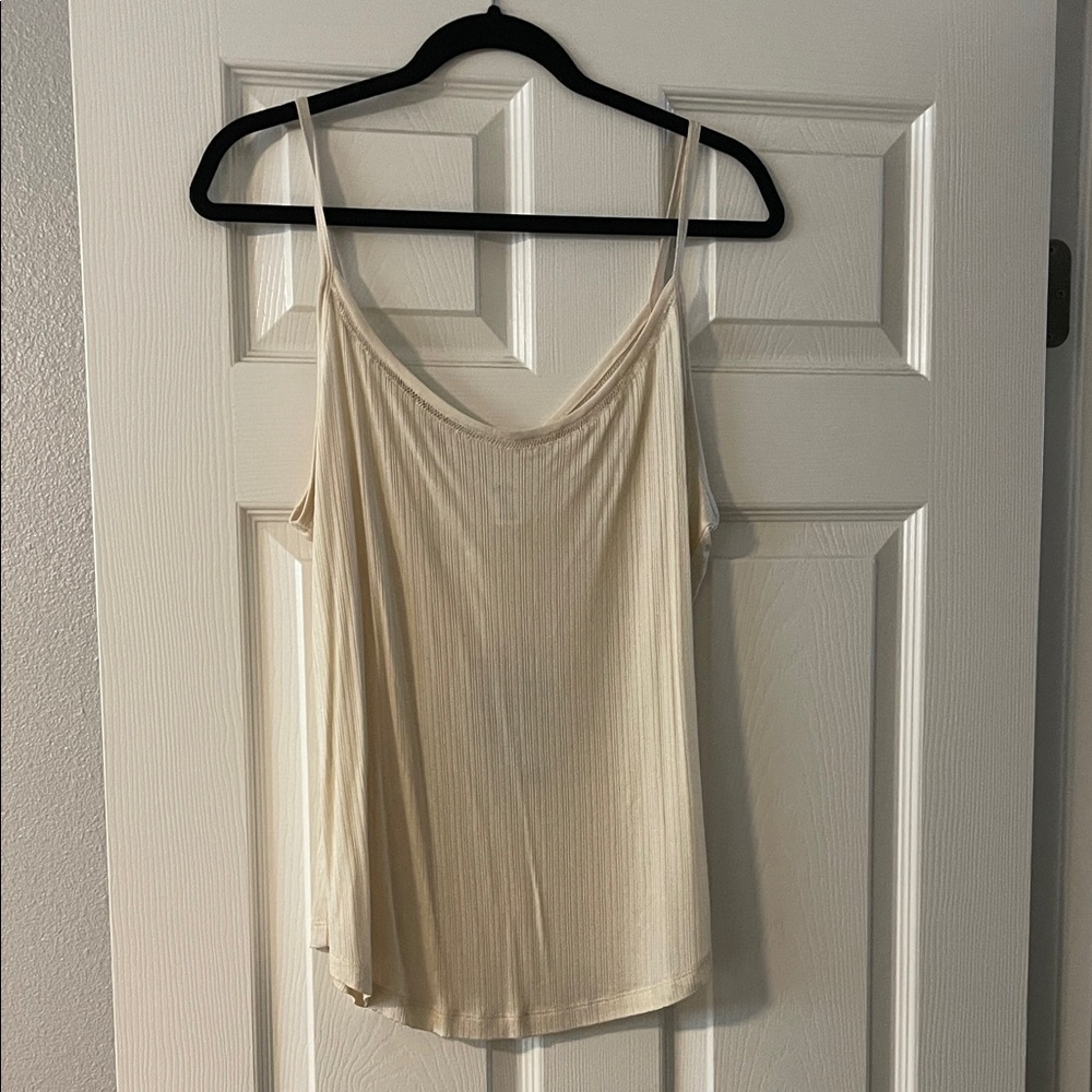 100% Silk Stretchy Cream Women's Top